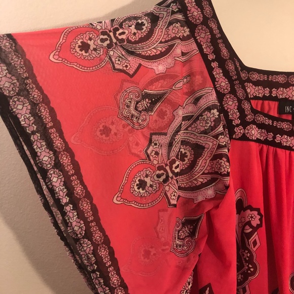 INC Square Neck Flutter Sleeve Top - Picture 3 of 4